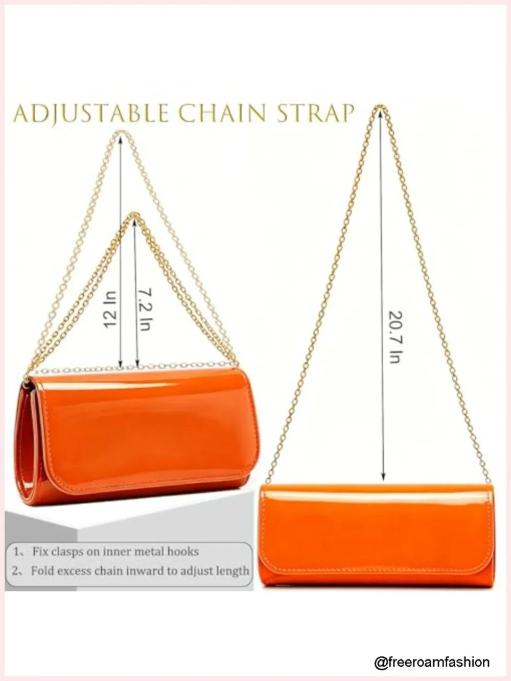 Patent Leather Envelope Clutch for Women Evening Bag Formal